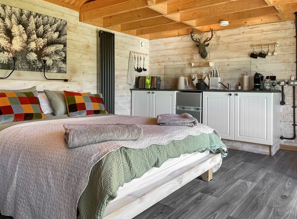 Open plan living space at The Cabin in Cockermouth and the North West Fells, Cumbria