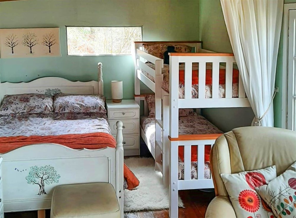 Double bedroom at The Cabin In The Woods in Llanybydder, near Llandovery, Dyfed