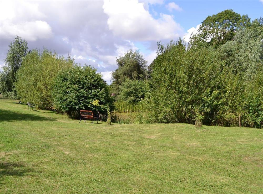 Shared garden area at The Cabin in Scarning, near Dereham, Norfolk