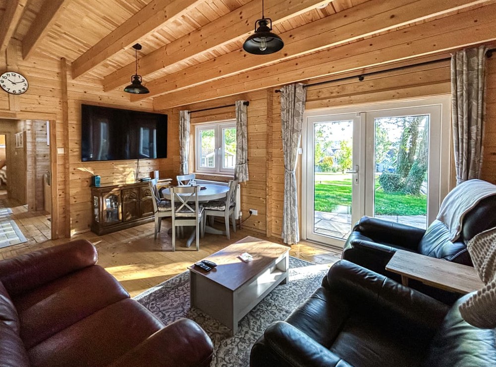 Open plan living space at The Cabin in Sevenoaks, Kent