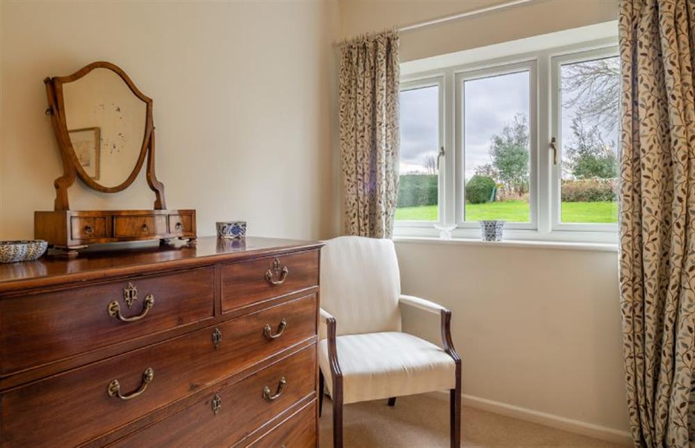 Bedroom dressing table and views outside at The Calf Pens, Layham