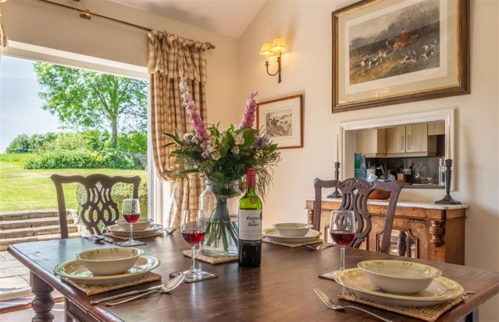 Dining area for up to six guests at The Calf Pens, Layham
