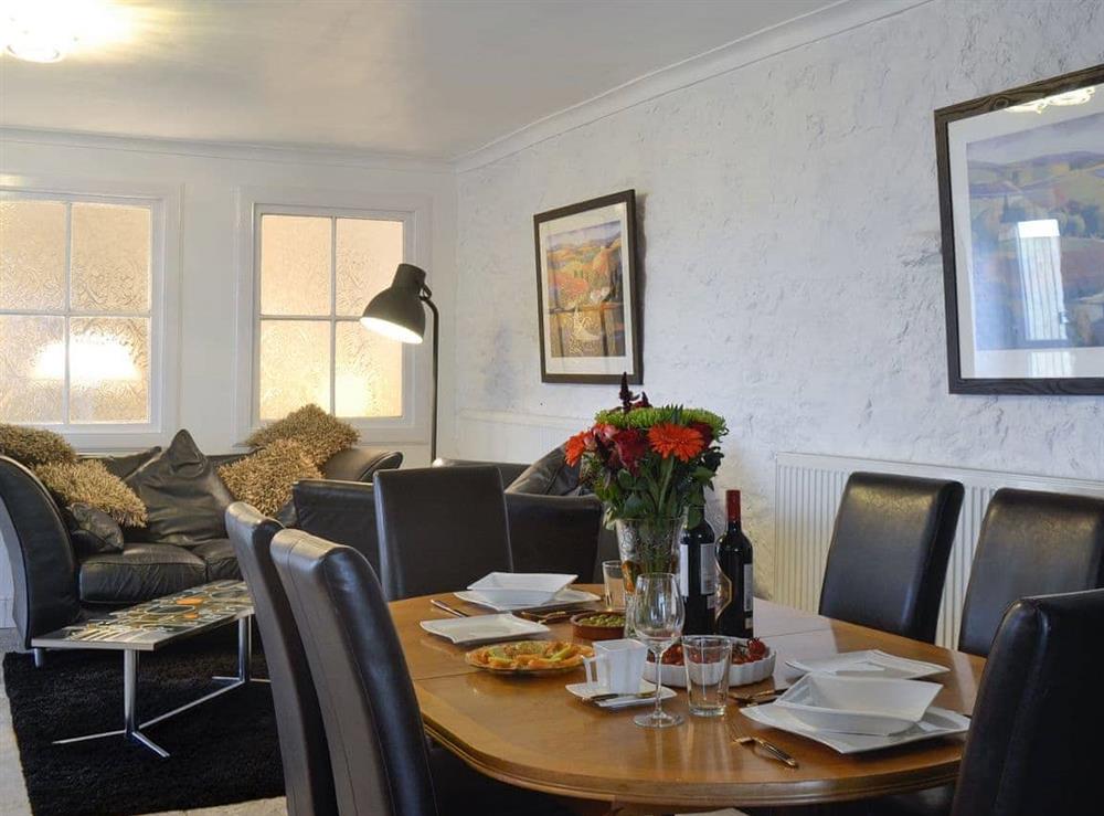 Contemporary living and dining room at The Calving Shed in Near Neilston, Lanarkshire