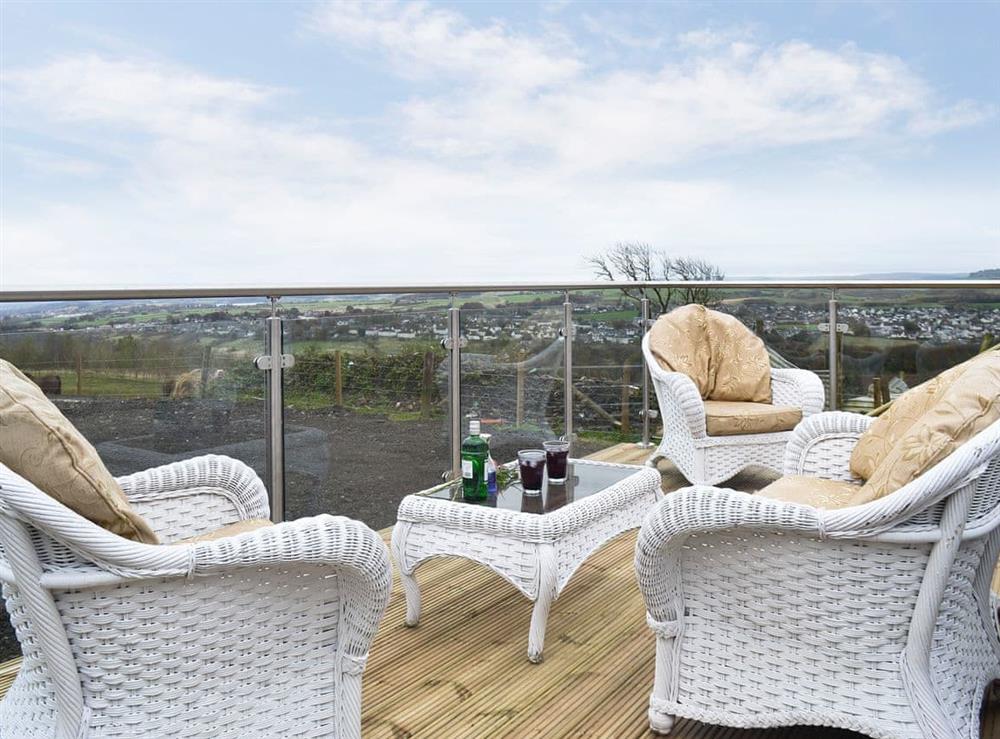 Relax and admire the view from the balcony at The Calving Shed in Near Neilston, Lanarkshire
