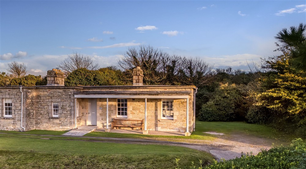 The Captains Quarter is a semi-detached cottage, joined to The Majors Quarter, with ramp access to the entrance, Cornwall at The Captain's Quarter in Roseland, Cornwall