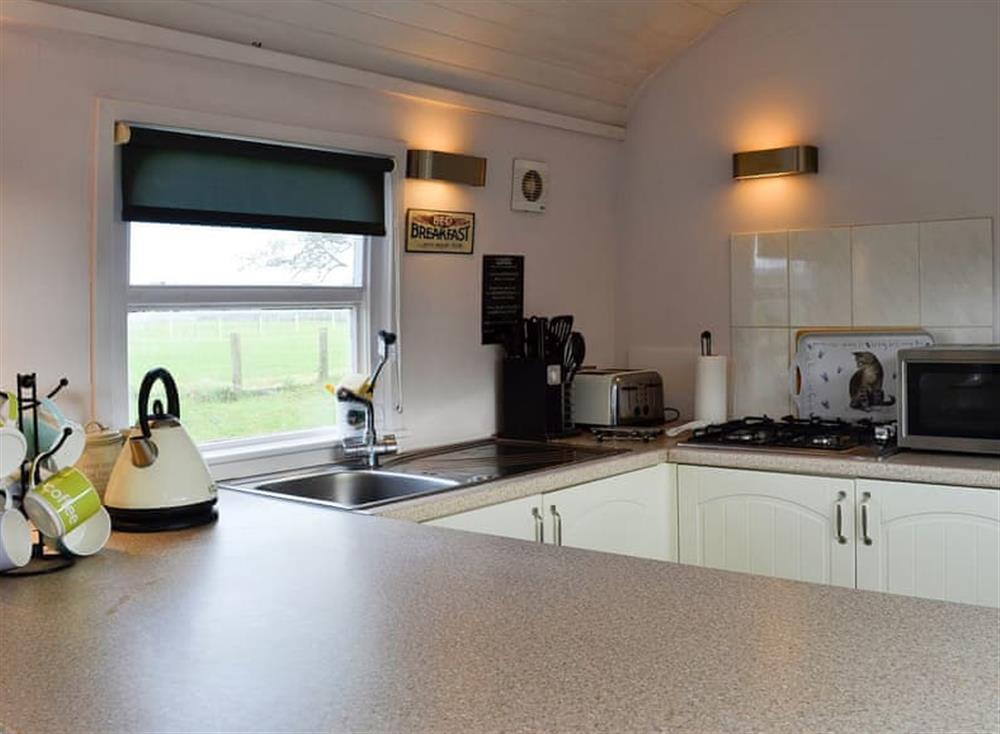 Kitchen area with breakfast bar at The Carriage in 