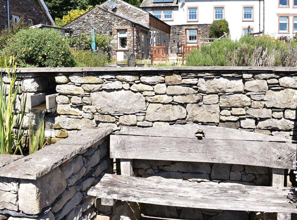 Peaceful sitting out area at The Carriage House in Watermillock-on-Ullswater, Cumbria., Great Britain