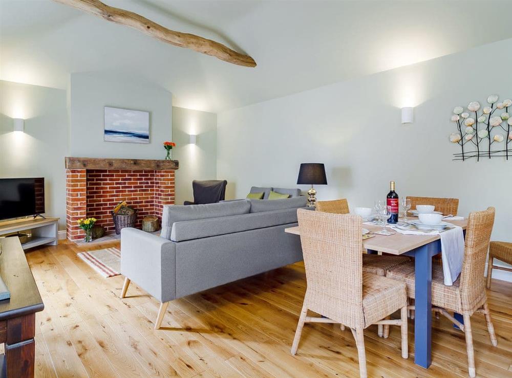 Open plan living space at The Cart Shed in Spa Common, North Walsham, Norfolk