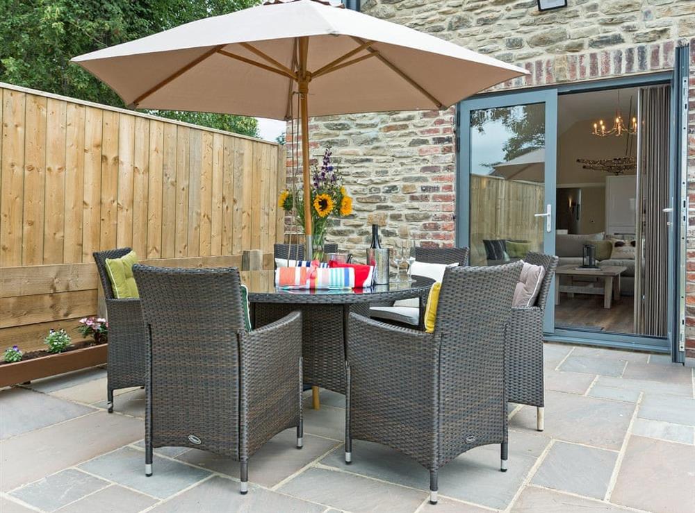 Wonderful patio area leading from the living area at The Cart Shed in Witton Gilbert, near Durham, England