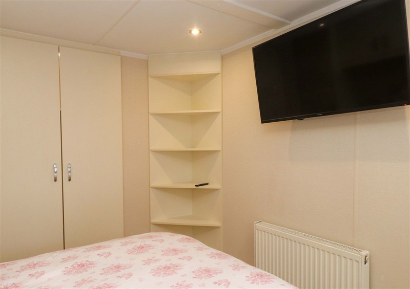 One of the bedrooms at The Chalet at Tyn Lon, Chwilog