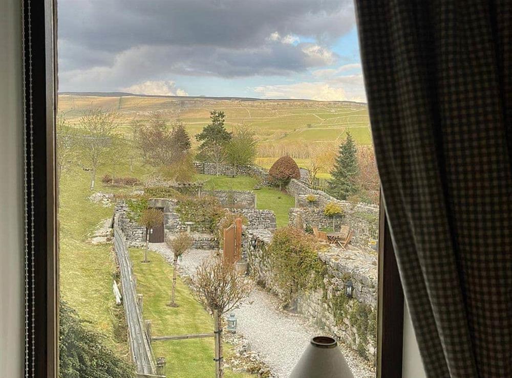 View from bedroom at The Chapel in Kilnsey, near Skipton, North Yorkshire