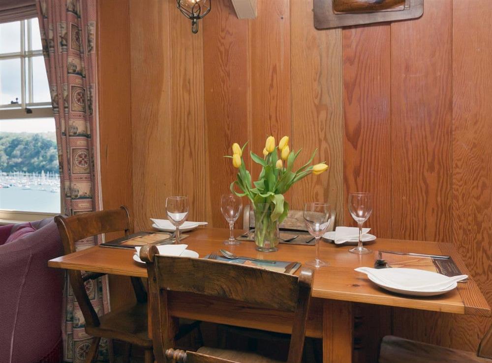 Inviting dining area at The Chart Loft in Dartmouth, Devon., Great Britain