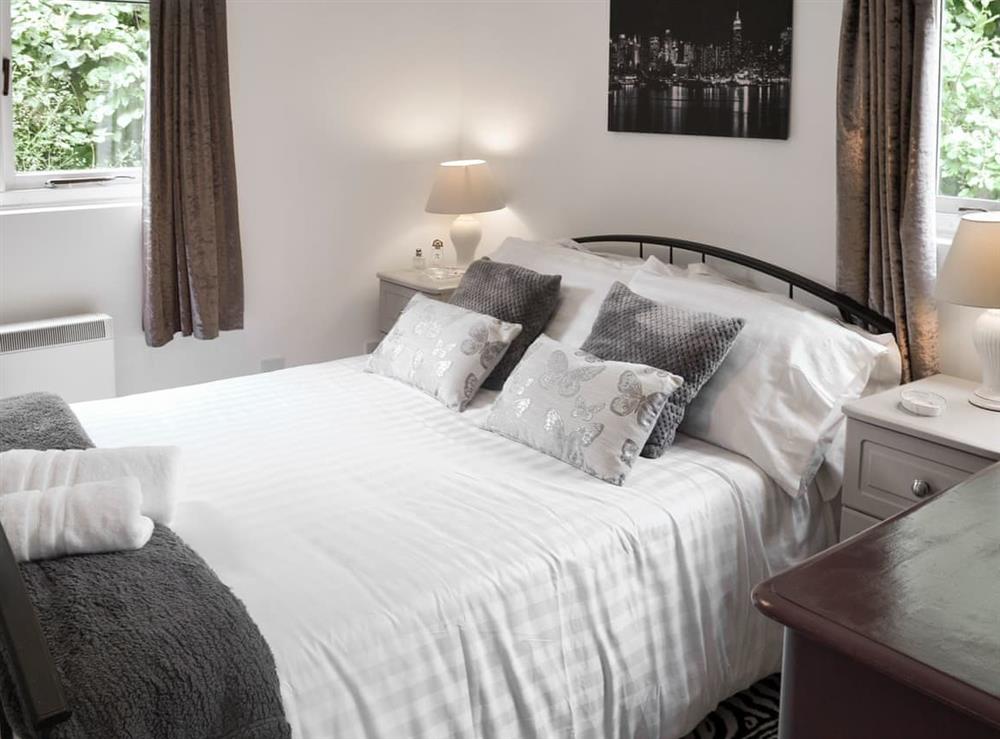Stylishly furnished bedroom at The Chicken Shed in Bilsington, near Ashford, Kent