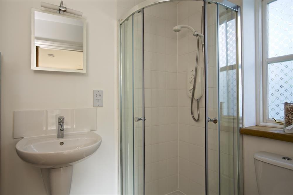 En suite shower room at The Chota House in Shadycombe Road, Salcombe