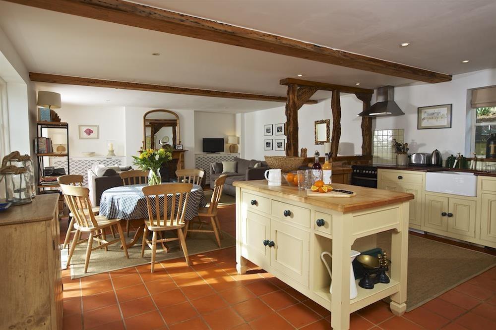 Spacious kitchen, dining and sitting area at The Chota House in Shadycombe Road, Salcombe