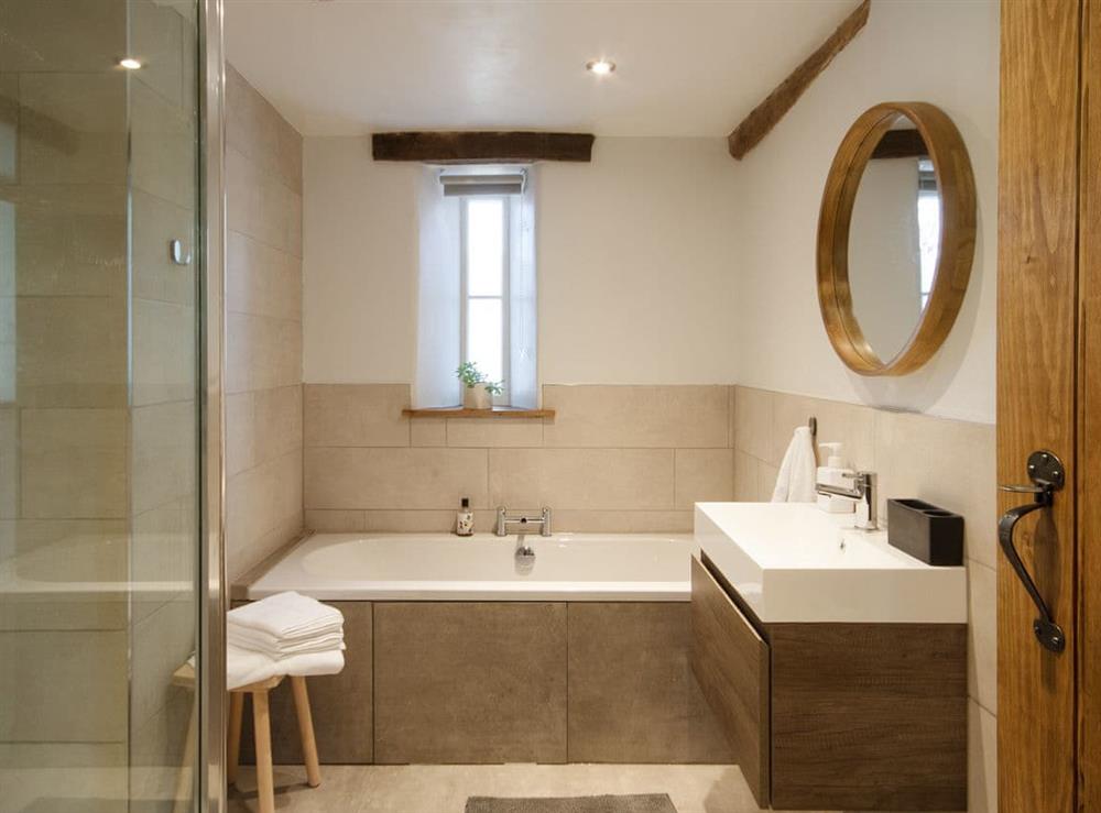 Bathroom with separate shower at The Cider Barn in Little Dean, near Cinderford, Gloucestershire