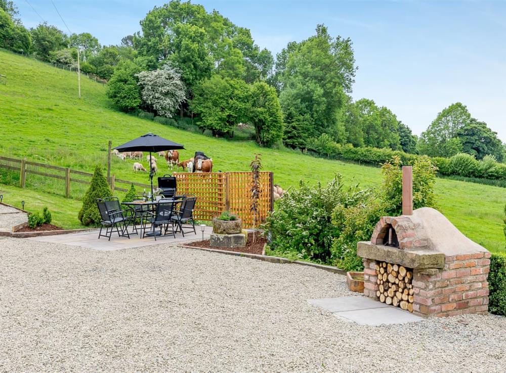 Outdoor area at The Cider House in Clee St, Margaret, near Craven Arms, Shropshire