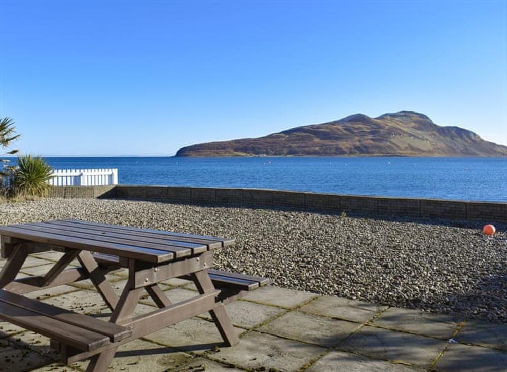 Stunning sea views from the garden at The Clock Tower in Lamlash, Isle of Arran, Scotland