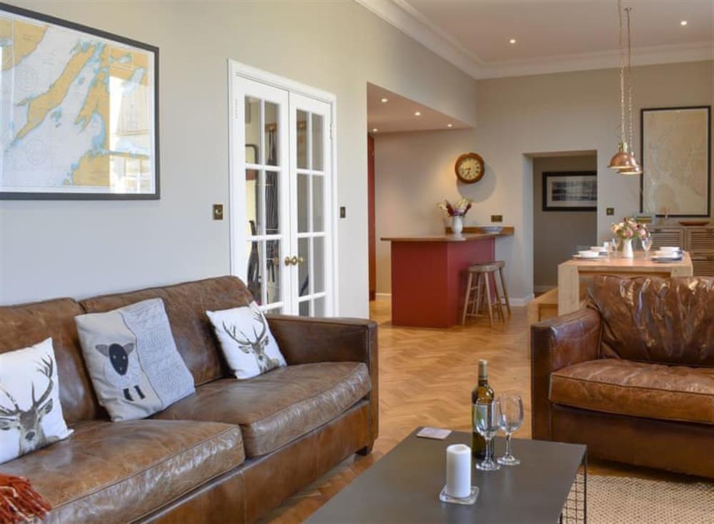 Stylish open plan living space at The Clock Tower in Lamlash, Isle of Arran, Scotland