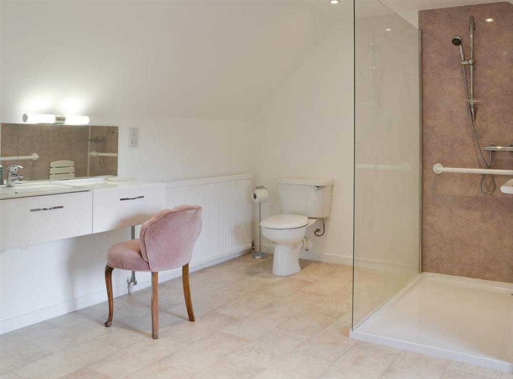 En-suite shower room with walk-in shower cubicle at The Coach House in Alford, Aberdeenshire