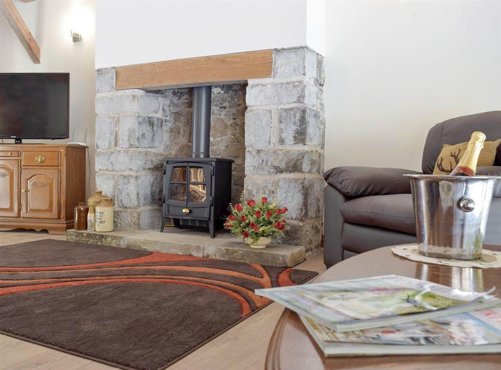 Stylish living area at The Coach House at Stable Cottage in Derwydd, near Llandeilo, Carmarthenshire, Dyfed