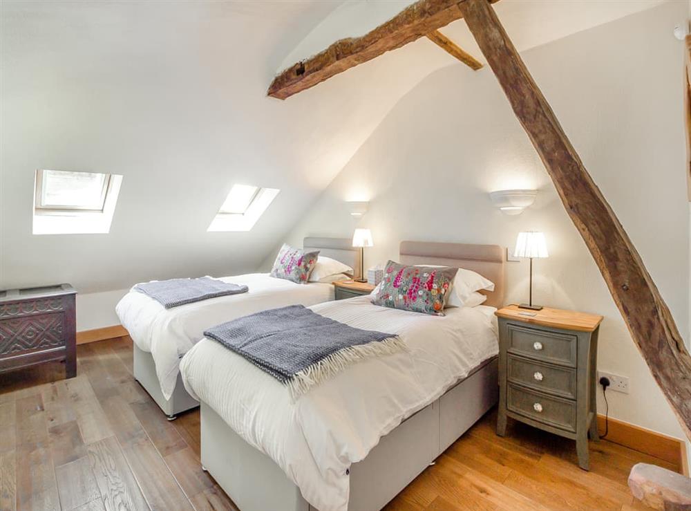 Twin bedroom at The Coach House in Gilwern, near Abergavenny, Gwent