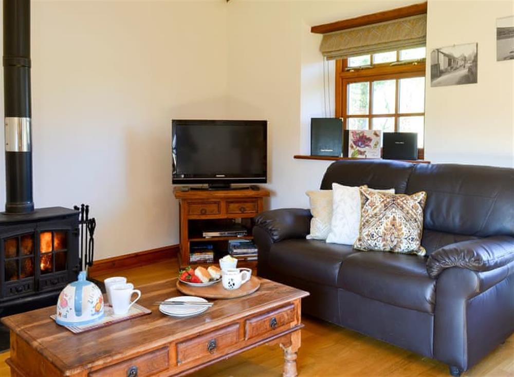 Relaxing living area with wood burner (photo 2) at The Coach House in Gulworthy, near Tavistock, Devon