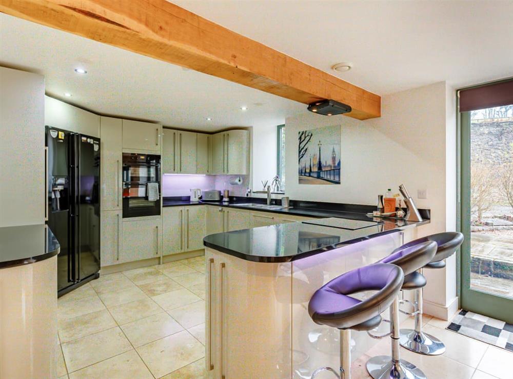 Kitchen area at The Coach House in Harberton, near Totnes, Devon
