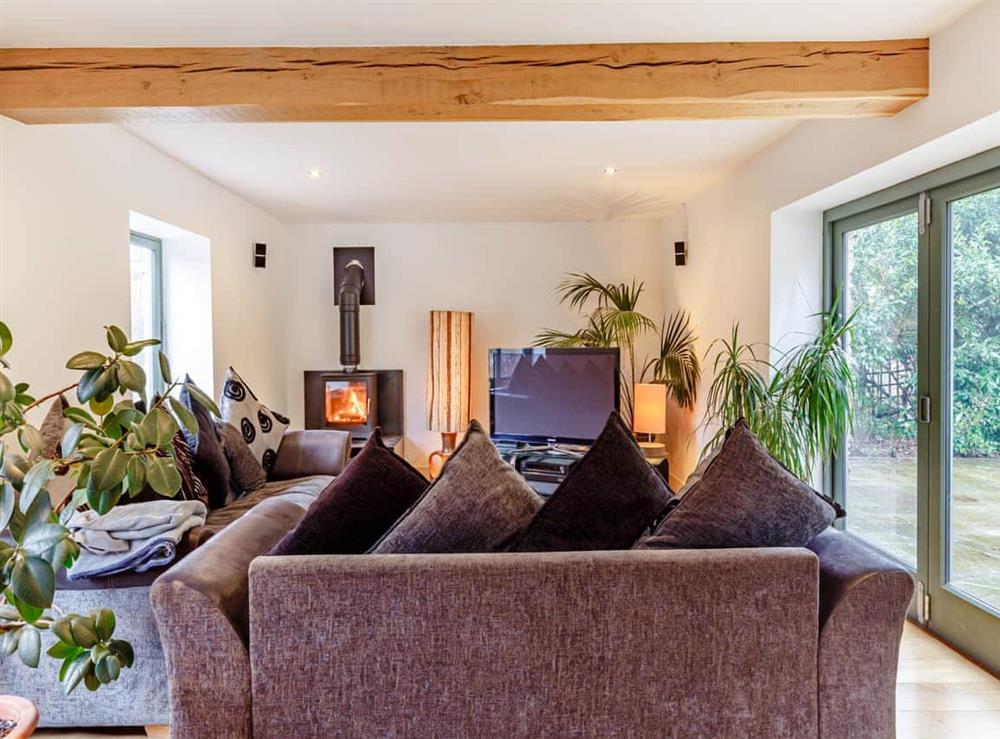 Living area at The Coach House in Harberton, near Totnes, Devon