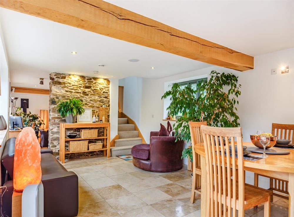 Open plan living space at The Coach House in Harberton, near Totnes, Devon