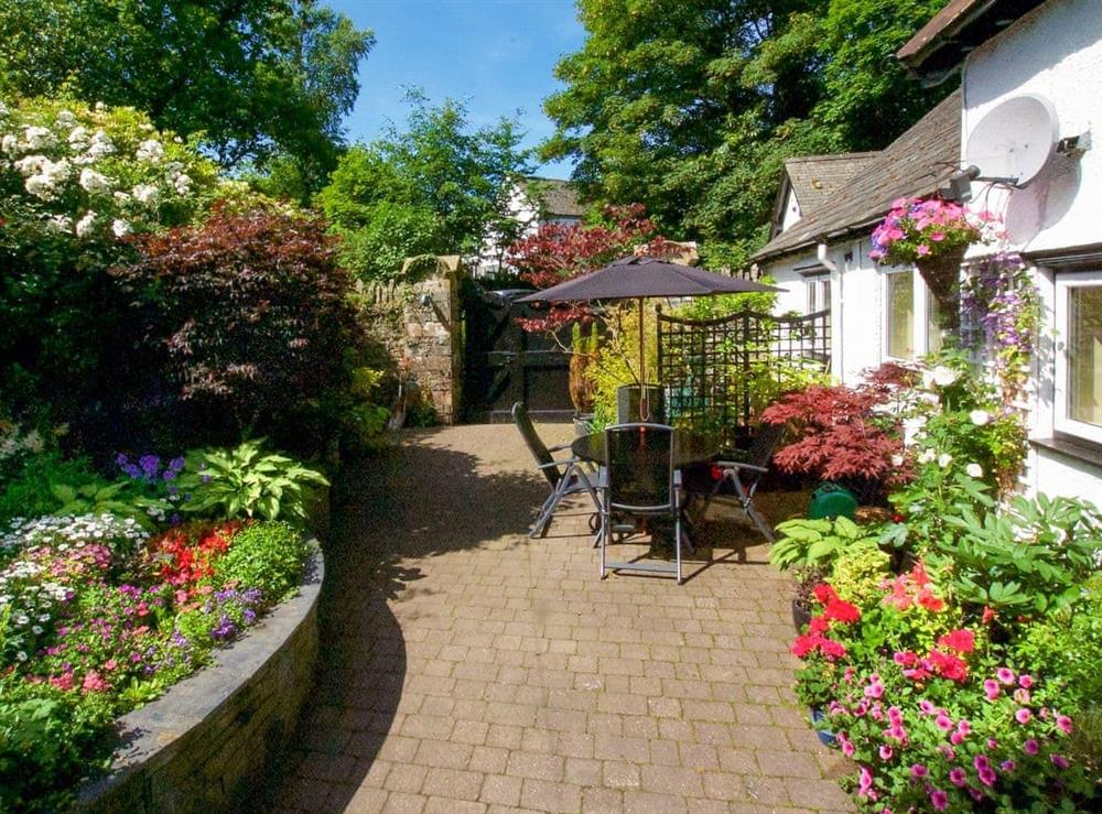 Pretty garden area at The Coach House in Keswick, Cumbria