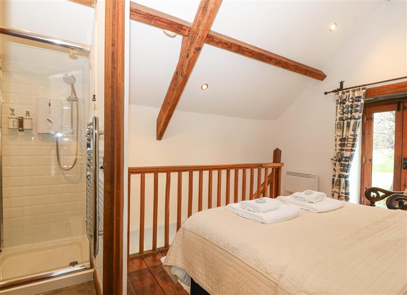 This is the bedroom at The Coach House, Llangybi near Criccieth