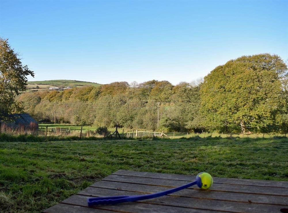 Enclosed paddock for dog exercise. at The Coach House Loft in Llangrannog, Dyfed