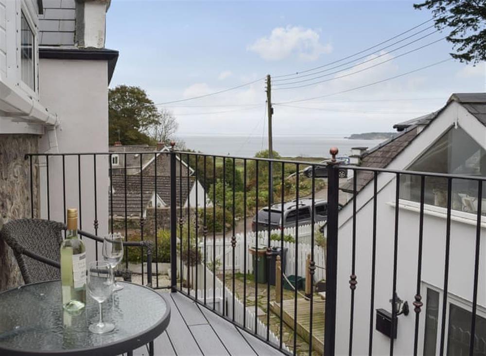 Balcony with wonderful sea views at The Coach House in Penally, near Tenby, Dyfed
