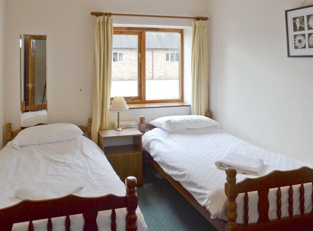 Relaxing twin bedroom at The Coach House in Somersal Herbert, nr Ashbourne, Derbyshire