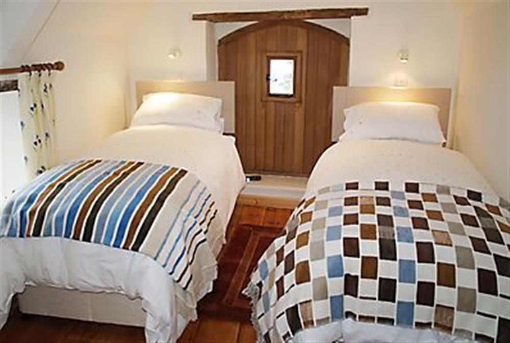 Twin bedroom at The Coach House in St Briavels, Gloucestershire., Great Britain