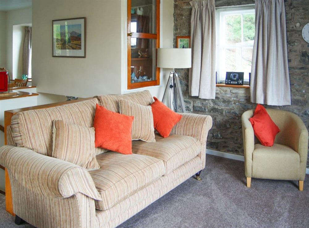 Open plan living space at The Coach House in Thornthwaite, near Keswick, Cumbria