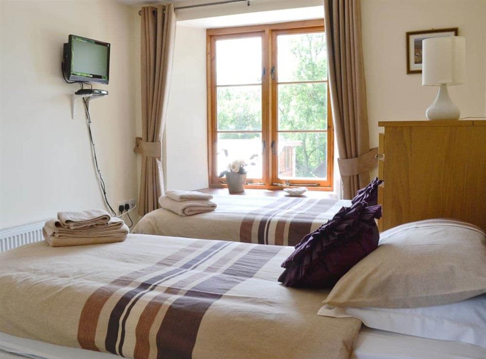 Twin bedroom at The Coach House in Upton, near Dulverton, Somerset