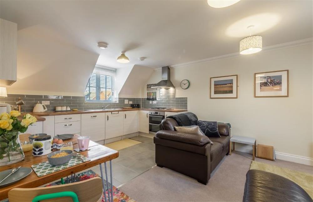 First floor: Open-plan dining kitchen/sitting room at The Coach House, Wells-next-the-Sea