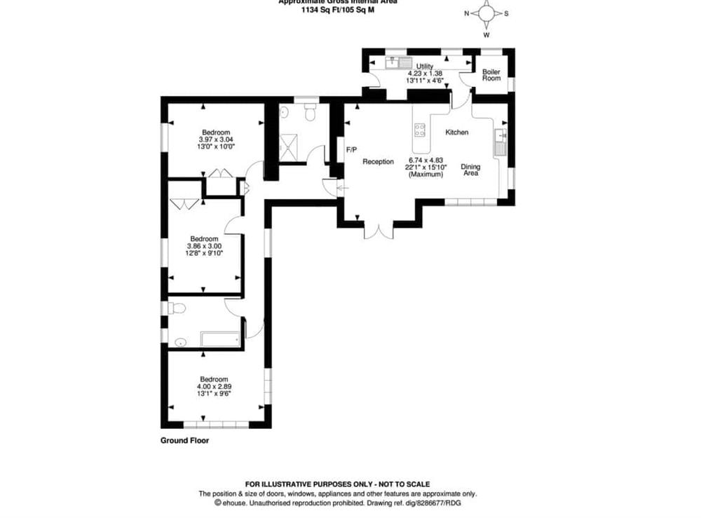 Floor plan of property at The Coach House in White Moss, near Grasmere, Cumbria, England