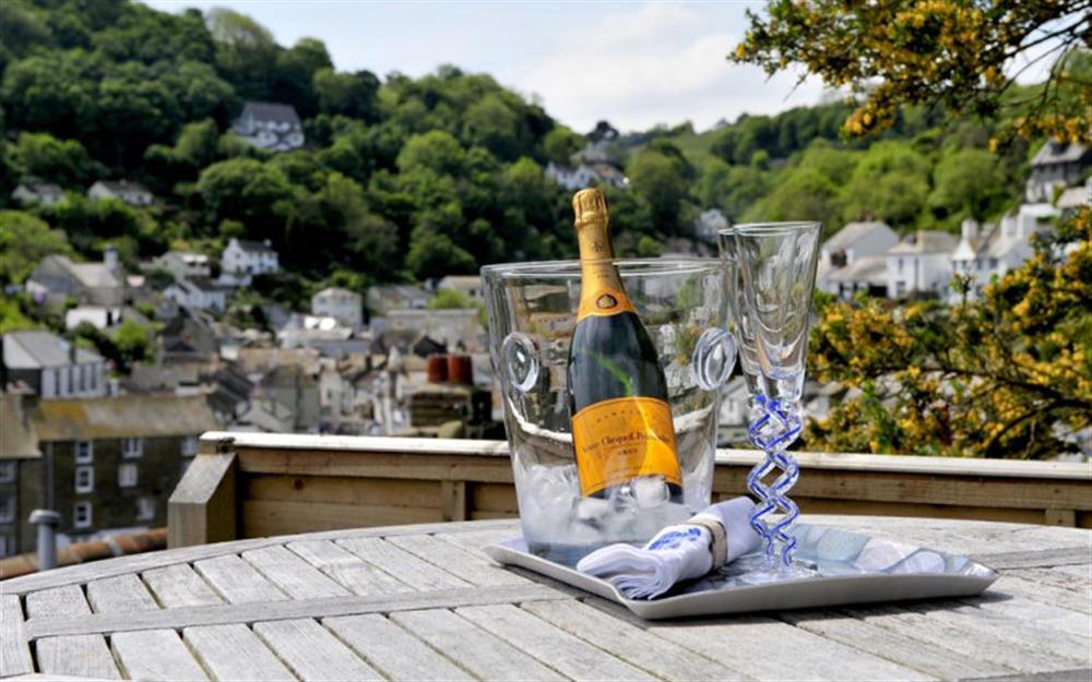 Great views from the terrace whilst enjoying some al fresco dining at The Cobbles in Polperro