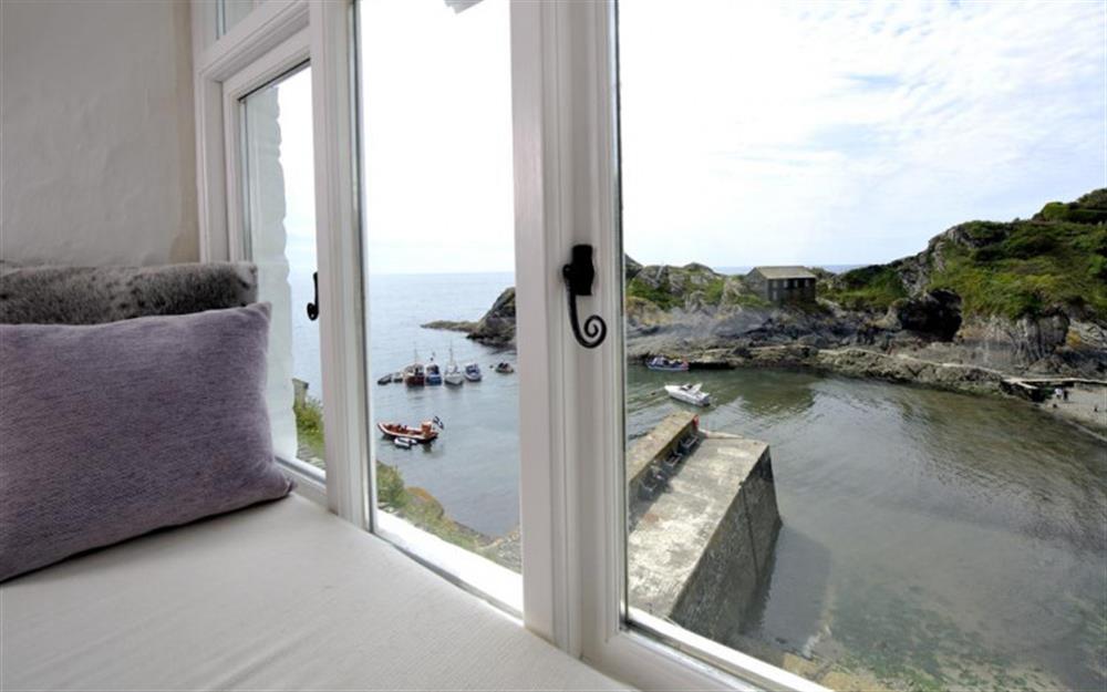 The view from the living room window out to sea at The Cobbles in Polperro