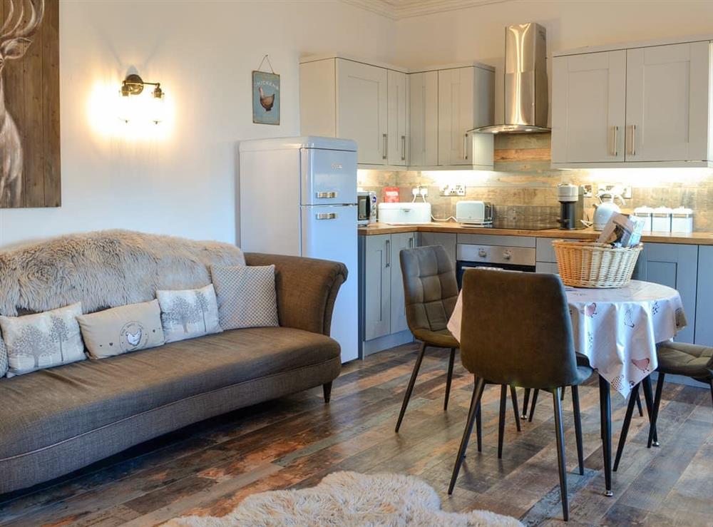 Open plan living space at The Coop in Castle Douglas, Kirkcudbrightshire