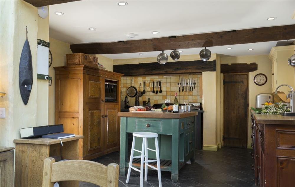 Kitchen with island perfect for cooking for large parties at The Coppice, Ashton under Hill