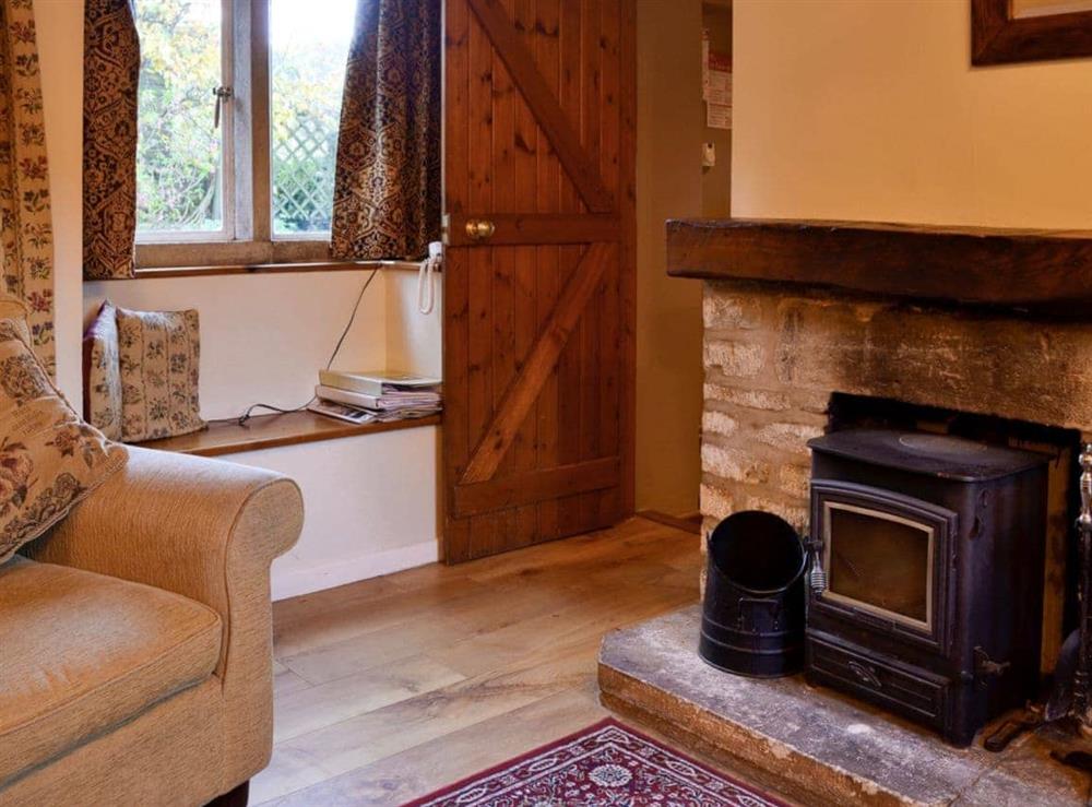 Delightful living room with feature fireplace at The Cot in Bussage, near Cirencester, Gloucestershire