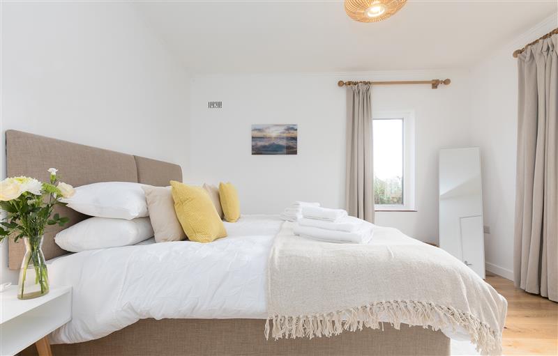 This is the bedroom at The Cottage at Fairwinds, Carbis Bay