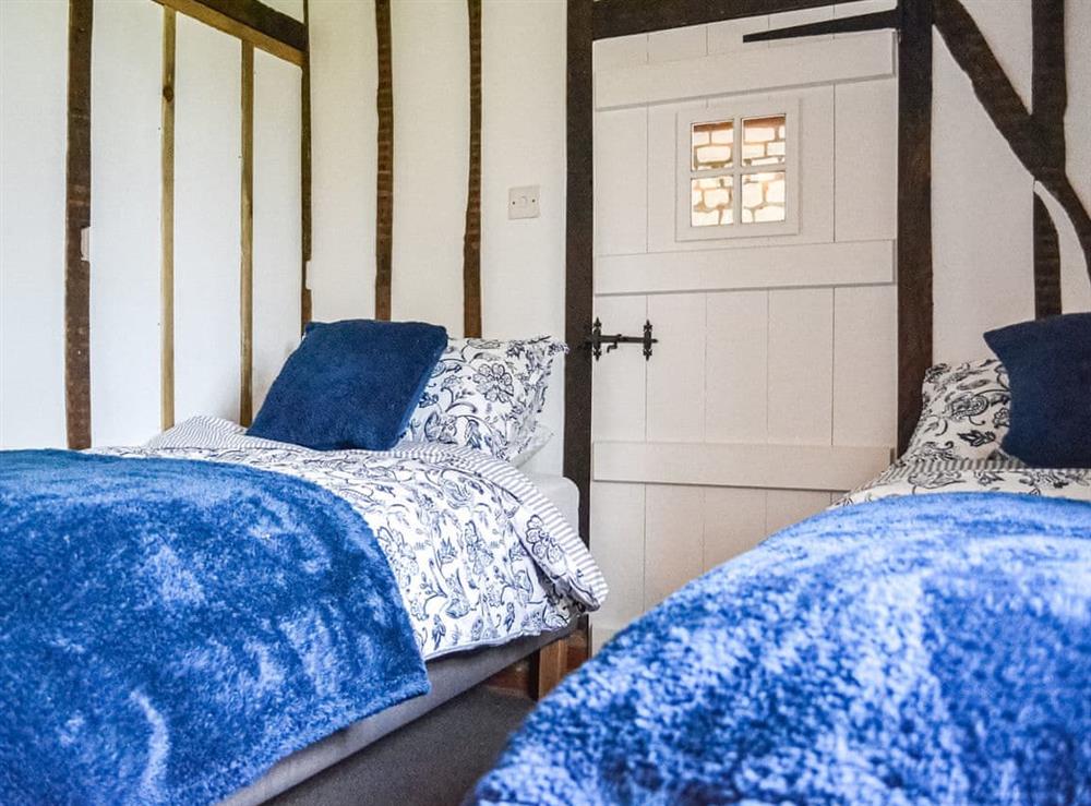 Twin bedroom at The Cottage at Harple Farm in Detling, near Maidstone, Kent