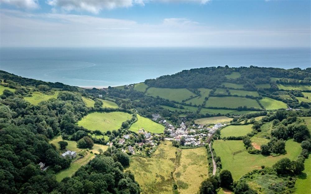 Branscombe from the air at The Cottage in Branscombe