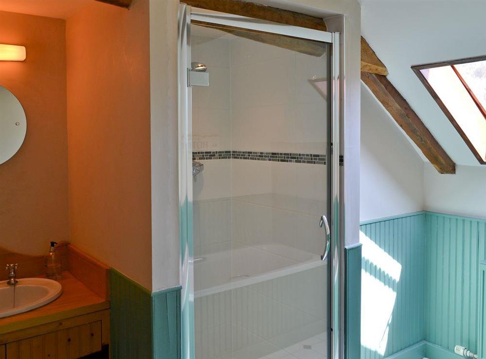 Bathroom with separate shower at The Cottage in Great Ellingham, near Attleborough, Norfolk. , Great Britain
