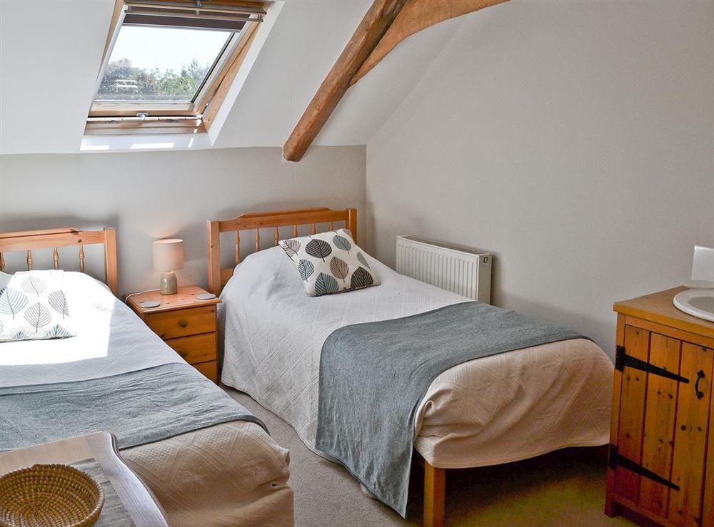 Twin bedroom at The Cottage in Great Ellingham, near Attleborough, Norfolk. , Great Britain